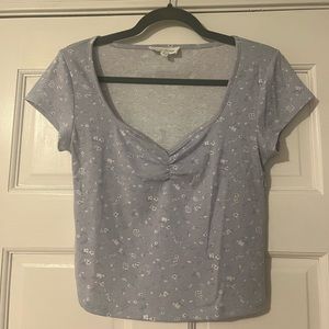 Pink Rose Medium Floral Short Sleeve Top